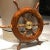 Nautical Mid 20th Century Scandinavian Solid Teak Yacht Wheel With Heavy Brass Hub For Sale - Image 3 of 13