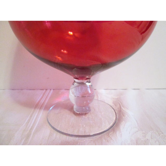 Mid-Century Modern MCM Red Glass Cocktail Bowl For Sale - Image 3 of 5