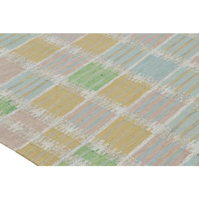 Mid-Century Modern Rug & Kilim’s Scandinavian Style Rug in Beige With Colorful Geometric Patterns For Sale - Image 3 of 8