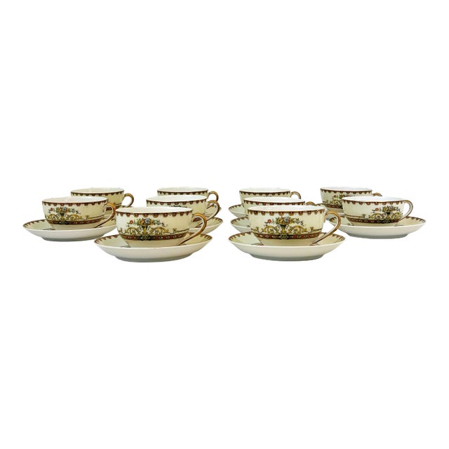 Circa 1960s Vintage Noritake 'Superba' Pattern Tea Cups With Saucers Set- 20 Pieces For Sale