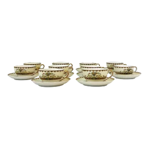 Circa 1960s Vintage Noritake 'Superba' Pattern Tea Cups With Saucers Set- 20 Pieces