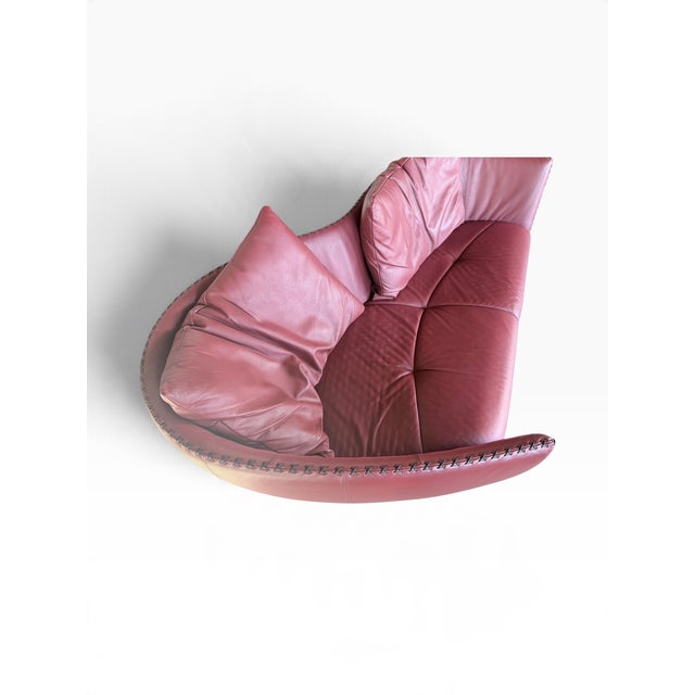 Vintage DS-102 Red Leather Sofa with Ottomans from de Sede, 1990s, Set of 4 For Sale - Image 4 of 9
