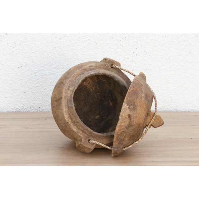 Tan Antique Asian Wood Food Bowl For Sale - Image 8 of 9
