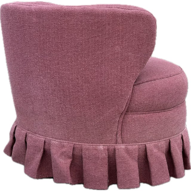 Vintage 1940s Channel Back Swivel Chair For Sale In Detroit - Image 6 of 6