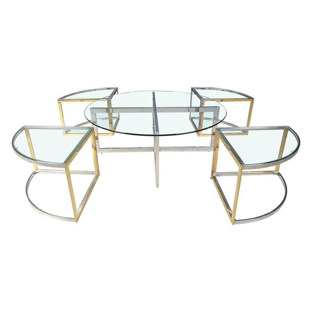 Large Coffee Table Set attributed to Maison Charles, 1970s, Set of 5 For Sale - Image 13 of 13