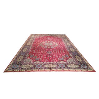 Vintage Persian Tabriz Hand Knotted Rug - 10′ X 16′7″ - Size Cat. 10x14 12x15 12x18 For Sale