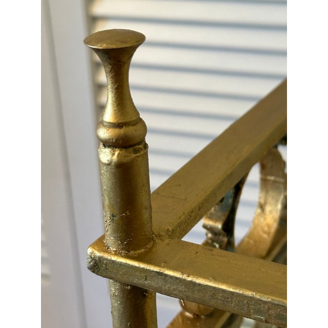 Vintage Italian Gilded Metal Service Cart With Sculptural Rose Stems For Sale - Image 12 of 13