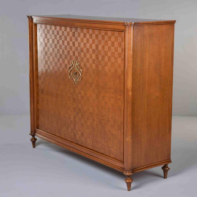 Art Deco French Art Deco Cabinet With Parquetry Veneer, Attributed to Jules Leleu For Sale - Image 3 of 13