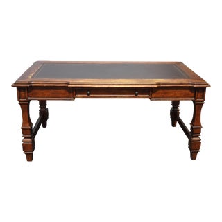 Vintage Traditional Style Writing Desk W Leather Top by Stanley Furniture Co. For Sale