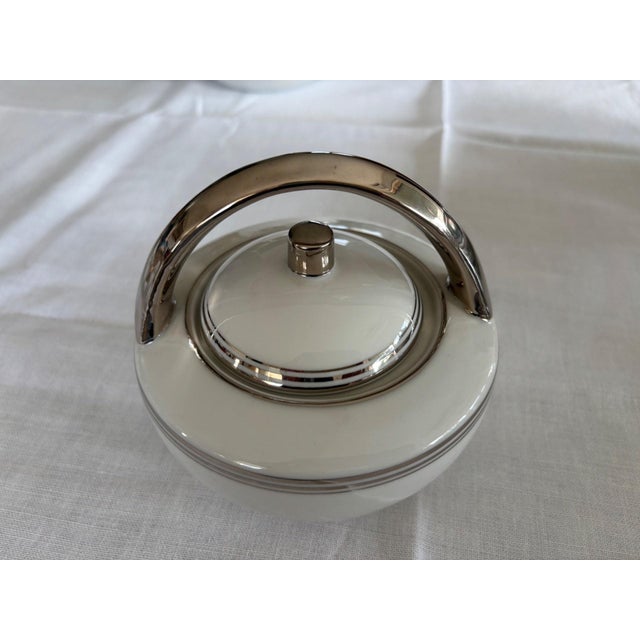 Ceramic Belle Époque Porcelain Tea Service with Silver Trim by Charles Ahrenfeldt for Limoges, 1890s, Set of 27 For Sale - Image 7 of 9