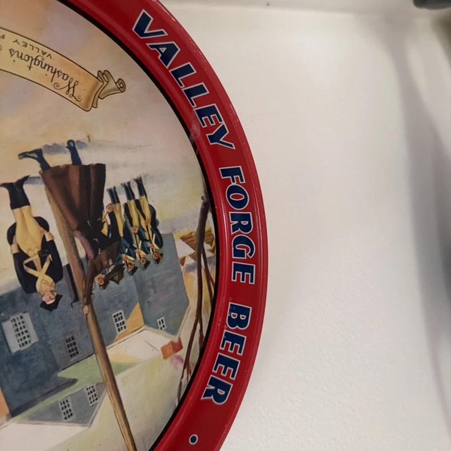 Vintage Scheidt’s Valley Forge Beer Platter Depicting Washington’s HQ For Sale - Image 4 of 9