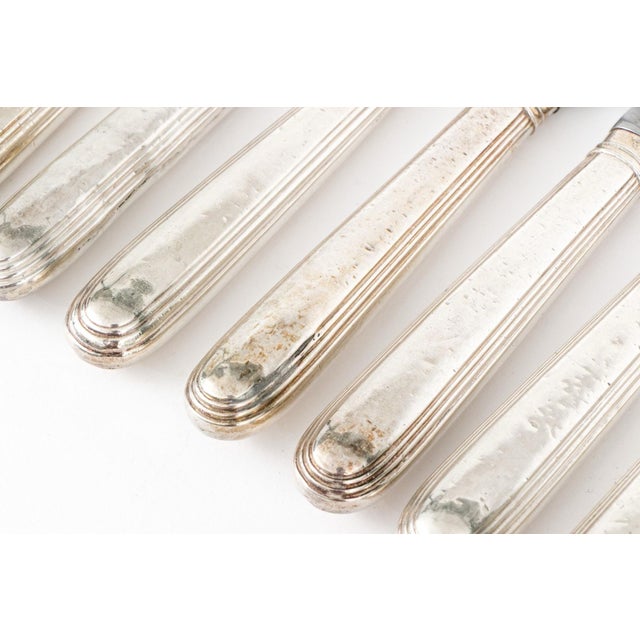 Metal Late 18th Century English Georgian Silver Dinner Knives by John Lambe - Set of 12 For Sale - Image 7 of 17