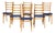 Set of Six Mid-Century Modern Ladderback Dining Chairs With New Upholstery For Sale