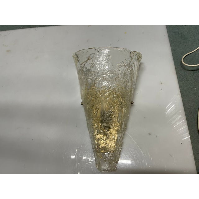 Large Ice Wall Sconce in Murano Glass, 1970s For Sale - Image 14 of 16