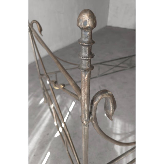 French European Campaign Style Forged Iron and Brass Daybed For Sale - Image 10 of 12