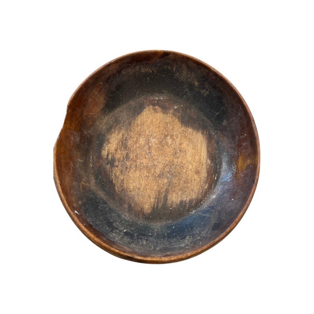 A beautifully timeworn 18th Century Swedish wooden bowl, hand-carved and shaped with soft, organic lines. The surface...