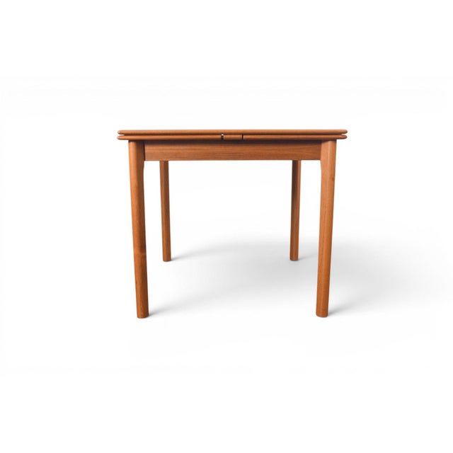 Mid-Century Modern Ansager Møbler Square Teak Draw Leaf Dining Table | Danish Modern 1960s For Sale - Image 3 of 11