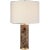 Cliff Table Lamp in Brown Marble with Linen Shade Designer: AERIN Height: 30" Shade Detail: 12"x 23" x 14.5" Linen Base:...