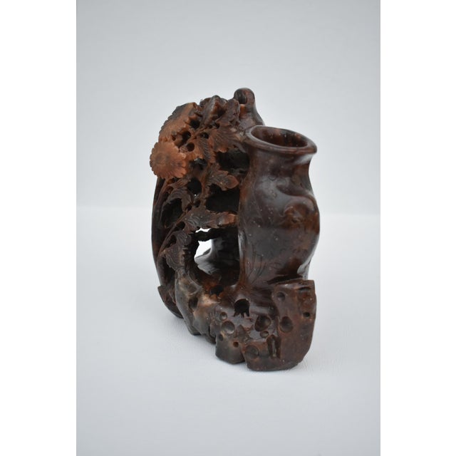 Vintage Carved Ornate Soapstone Scultpure For Sale - Image 12 of 13