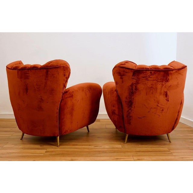 Mid-Century Modern Lounge Chairs with Rubelli Velvet by Isa Bergamo, 1950, Set of 2 For Sale - Image 17 of 18