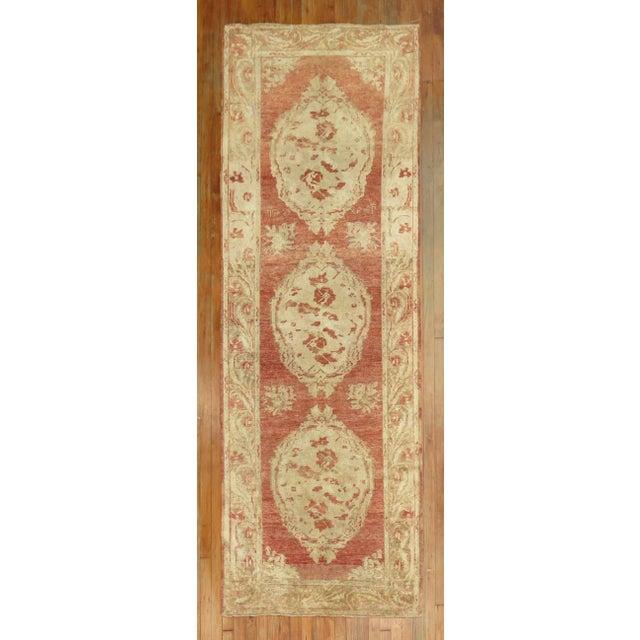 2nd quarter of the 20th century Turkish Runner with a floral design in warm colors 3'5'' x 9'2''