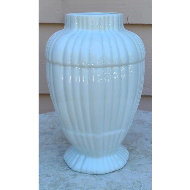 White Vintage White Ceramic Italian Vase For Sale - Image 8 of 12
