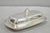 Vintage Oneida Silver Plated Covered Butter Dish w/ Glass Liner (A). Circa Mid 20th Century. Measurements: 3" H x 7.5" W x...