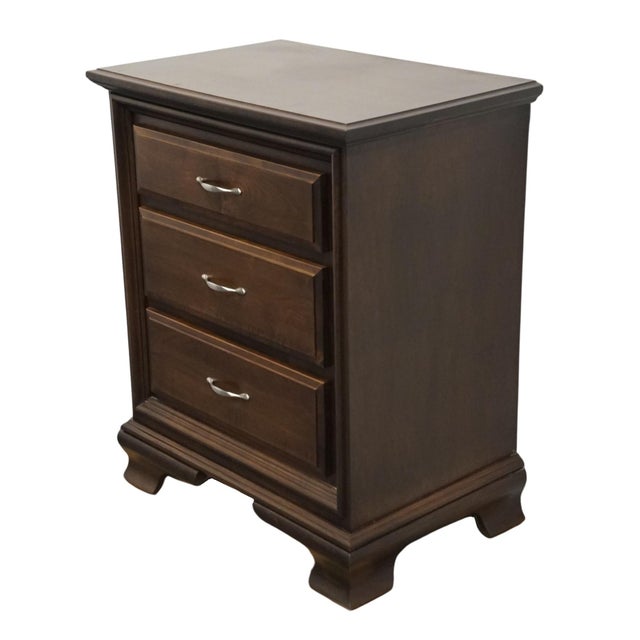 Daniel's Amish Classic Bedroom Collection Rustic Country Style 28" Solid Cherry Three Drawer Nightstand 37-3014 For Sale - Image 4 of 12