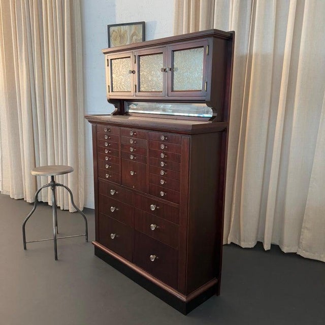 Antique Mahogany Apothecary Dentist Cabinet by the American Cabinet Company For Sale - Image 9 of 14