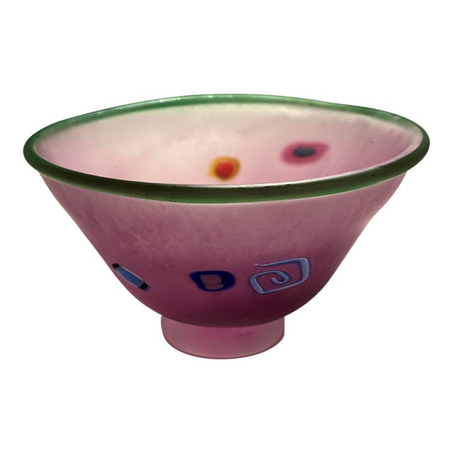 2000 Peter Viesnik Auckland, New Zealand Matt Finish Murini Art Glass Bowl For Sale