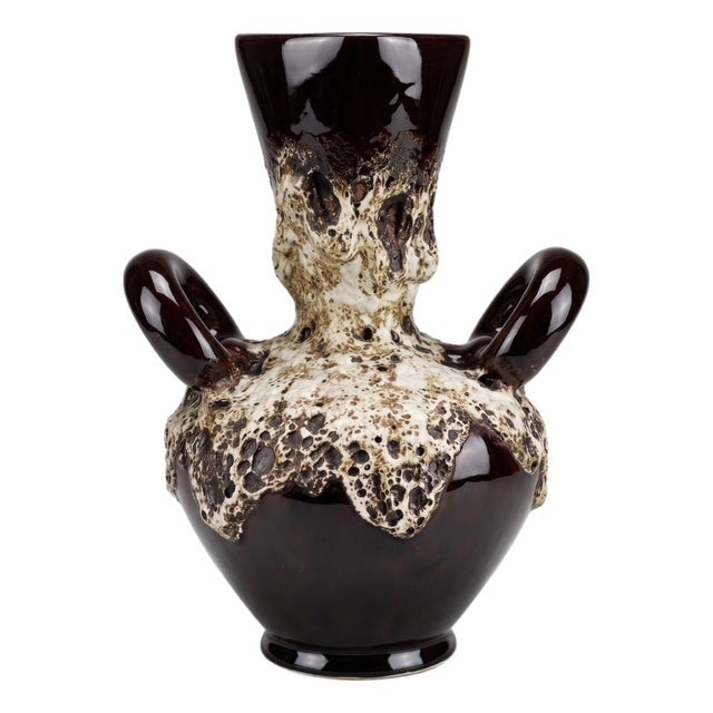 Large Ceramic Vase with Handles from Vallauris, 1960s For Sale