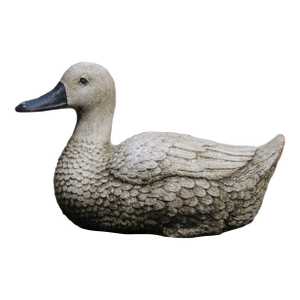 Circa 1950s English Terracotta Painted Duck Garden Ornament