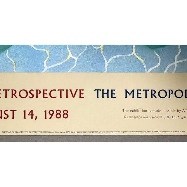 David Hockney Portrait of an Artist (Pool With Two Figures) Original 1988 Retrospective the Metropolitan Museum of Art Poster For Sale In New York - Image 6 of 11