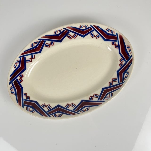 Antique Oval Babylone Platter from Badonviller, 1900s For Sale - Image 6 of 10