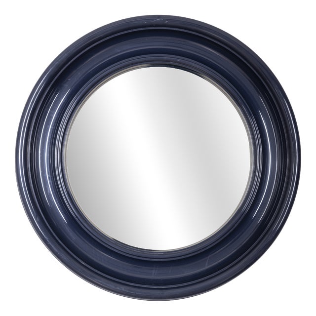 Vintage Wall Mirror in Blue Plastic, Italy, 1970s For Sale