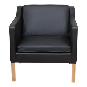 Model 2321 Armchair in Black Bison Leather by Børge Mogensen for Fredericia