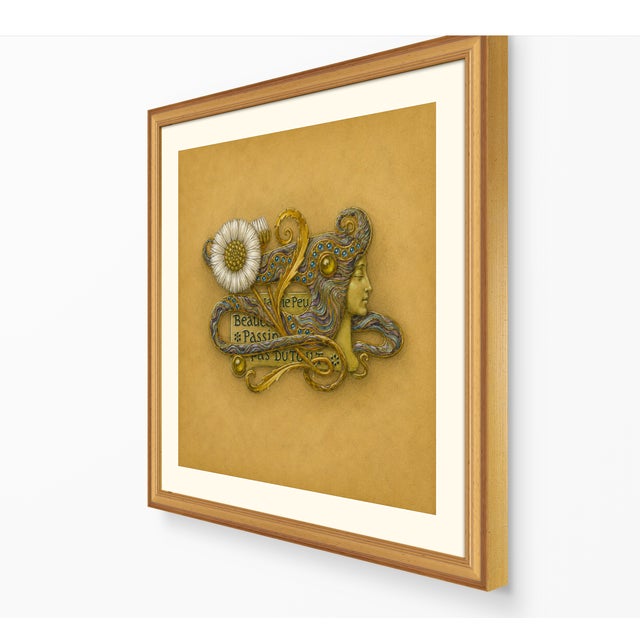Atelier Aria Lumae Eugene Grasset Art Nouveau Gold Beaded Brooch Jewelry Study Fine Art Gallery Board Print 16 X 16 For Sale - Image 9 of 15