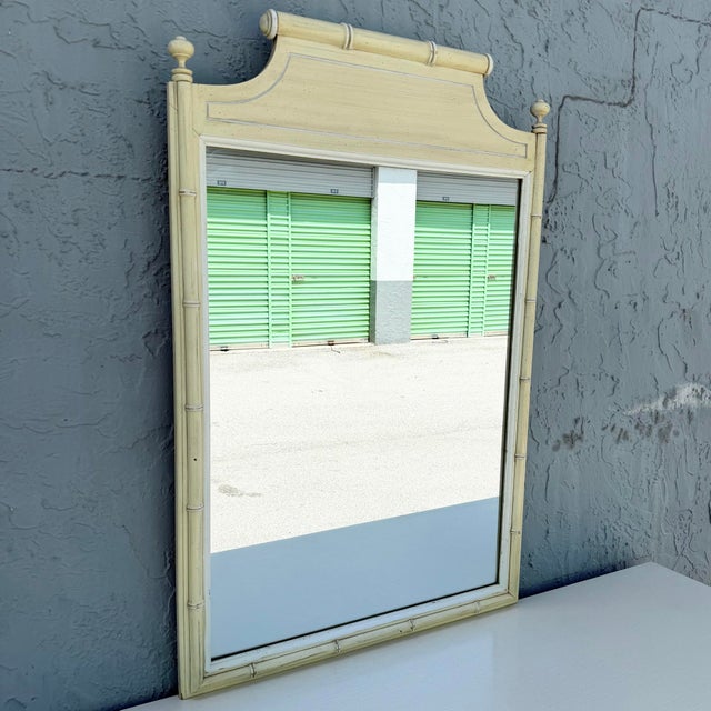 Cream Vintage Coastal Faux Bamboo Bali Hai Dresser With Mirror by Henry Link For Sale - Image 8 of 9