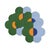 Abstract Expressionism Floral Green/Blue Linen Patchwork Placemats, Set of 4 For Sale - Image 3 of 3