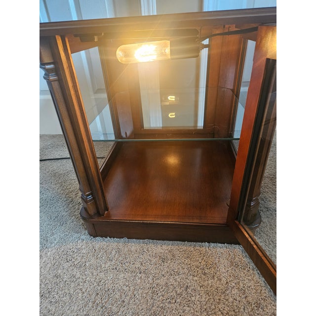 Lighted Glass Table Curio China Display Table Cabinet For Sale - Image 4 of 13