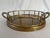 Hollywood Regency 1970s Hollywood Regency Brass Faux Bamboo Rail Round Serving Tray For Sale - Image 3 of 10
