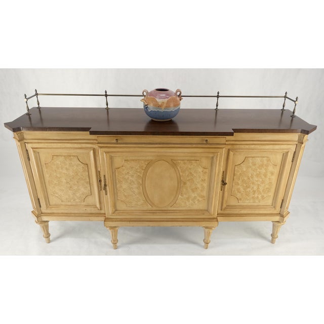 Kargers Rosewood Brass Gallery Top Fitted Drawers Sideboard Buffet Credenza MINT For Sale - Image 16 of 18