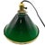Art Deco 1920s Deco Banker/Poker Ceiling Light W/ 11" Brass Rim Green Glass Shade, 5 Available For Sale - Image 3 of 13