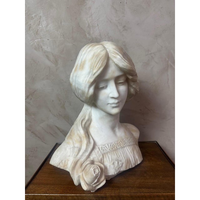 Egon Hillebrand, Marble Bust of a Woman, 1890s-1900s, Marble For Sale - Image 9 of 13
