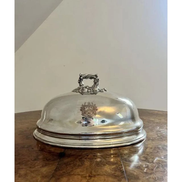 Late 19th Century Victorian Silver Plated Meat Cover, 1880s For Sale - Image 5 of 6
