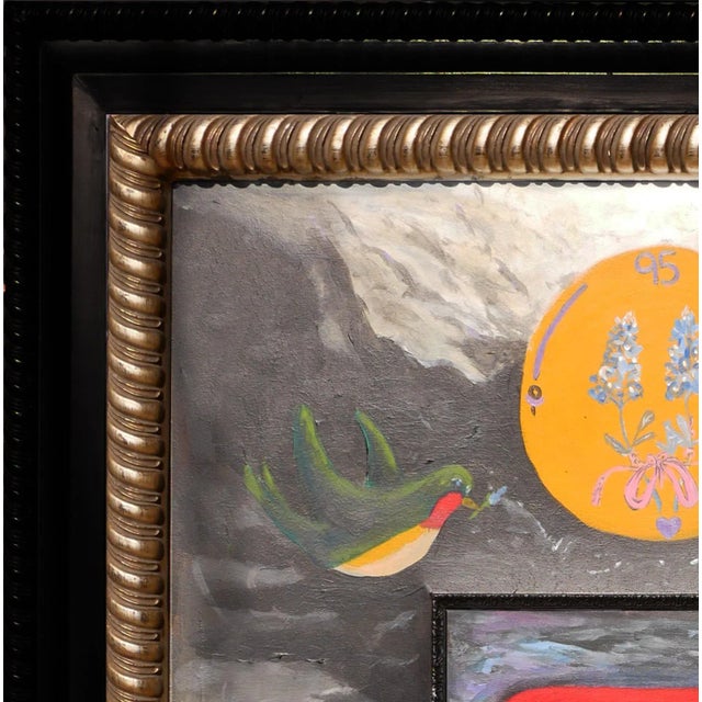 Abstract Contemporary Surrealist Three Dimensional Stormy Sea Landscape W/ Text 2022 For Sale - Image 4 of 11