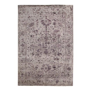 2020s Gray Erased Modern Rug For Sale