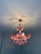Vintage Murano Style Large Chandelier, Pink Floral Chandelier, Bouquet Style Ceiling Light, 4-Light Flush Mount For Sale - Image 11 of 16