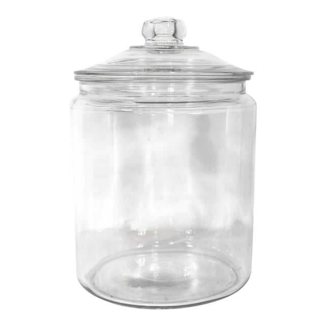 Vintage Apothecary Covered Jar by Anchor Hocking For Sale