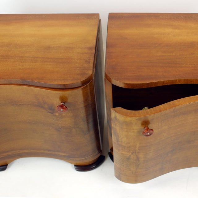 Art Deco Bedside Tables by Jindřich Halabala for Up Závody, 1930s, Set of 2 For Sale - Image 3 of 15